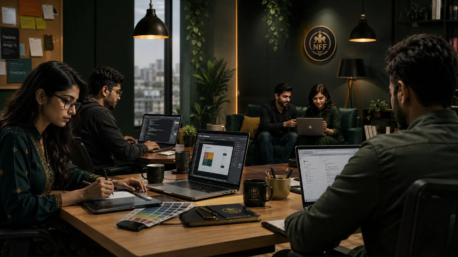 Freelancers collaborating on client projects