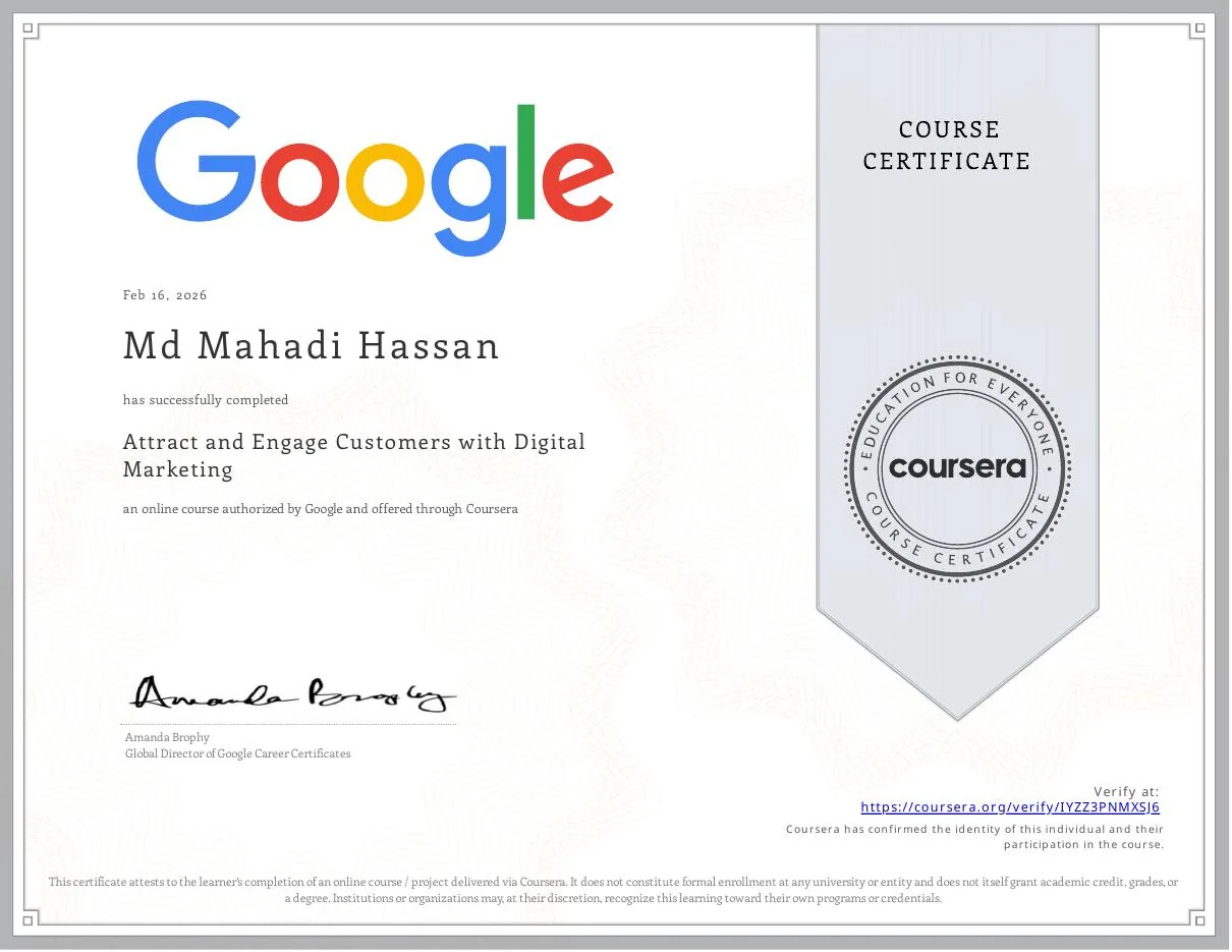 Attract and Engage Customers with Digital Marketing — Google · Coursera
